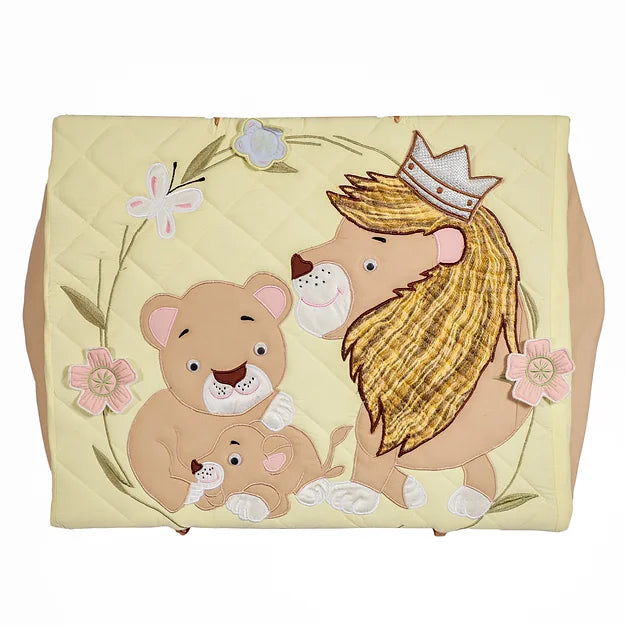 "Lion Family" Cushion and Basket Hamper (Lemon)