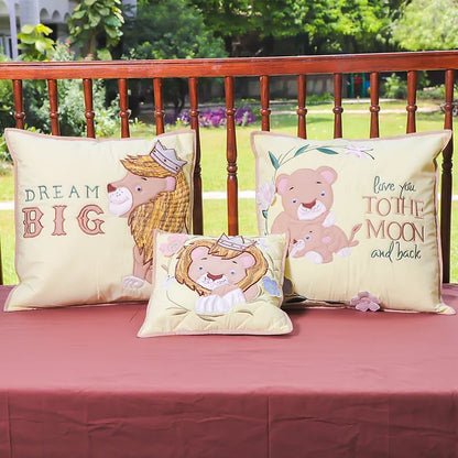 "Lion Family" Cushion Set (Lemon)