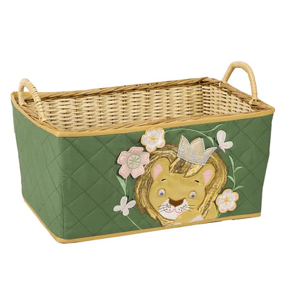 "Simba & Mufasa" Open Basket with Quilt Set (Green)