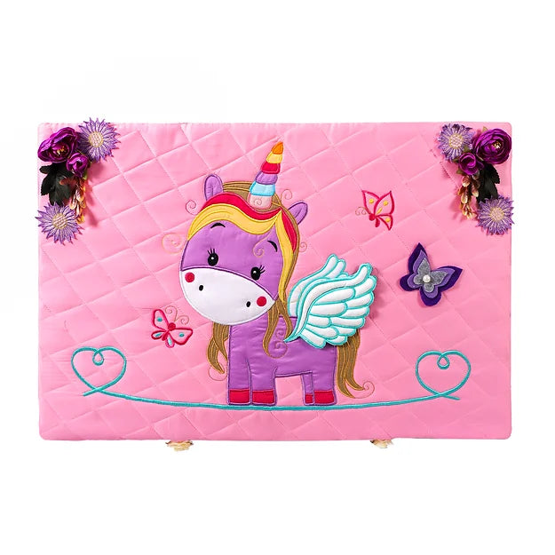 Unicorn Medium Basket with embellishments (Pink)