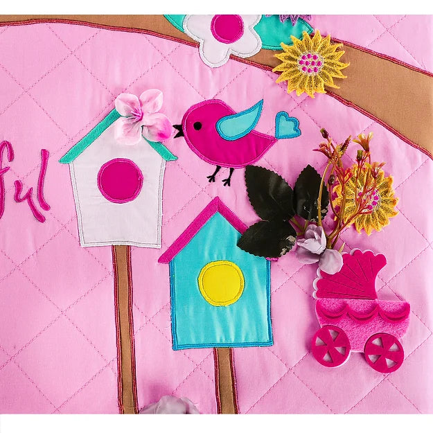 Birdies Trunk Basket with Embellishments (Pink)