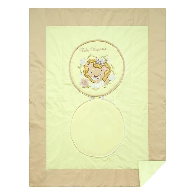 "Simba & Mufasa" Open Basket with Quilt Set (Lemon)