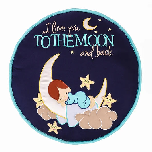 Love U to the Moon Travel Cushion cum Quilt (Navy)