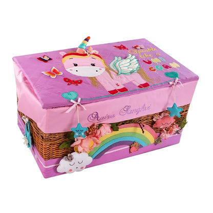 Unicorn Trunk Basket with embellishments (Lavender)