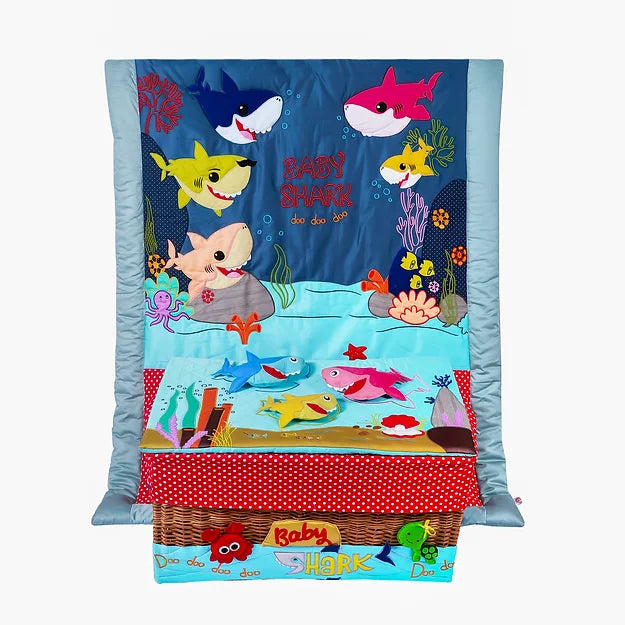 Baby Shark Quilt and Basket Hamper