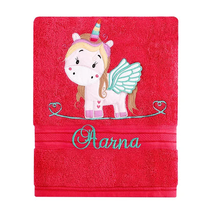 Unicorn Large Towel (Hot Pink)