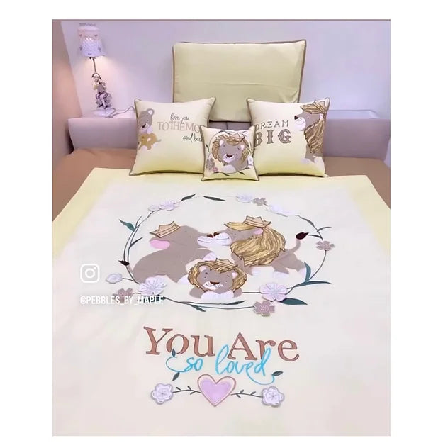 Lion Family 6pcs Bedding Set (Lemon)