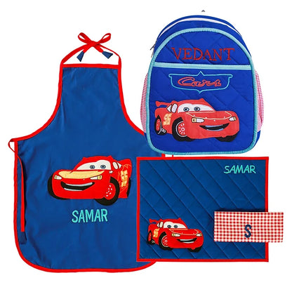 Car 4pcs School Set (Royal Blue)