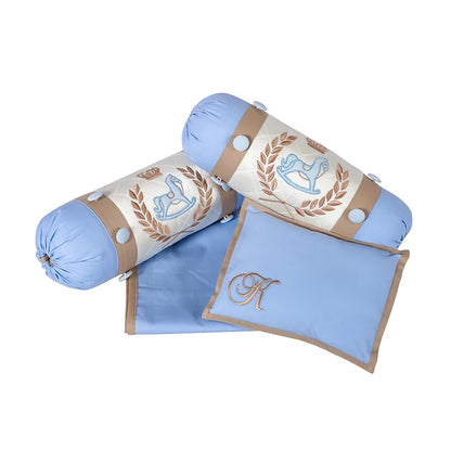 Royal Steed Cot Bedding Set (Blue)