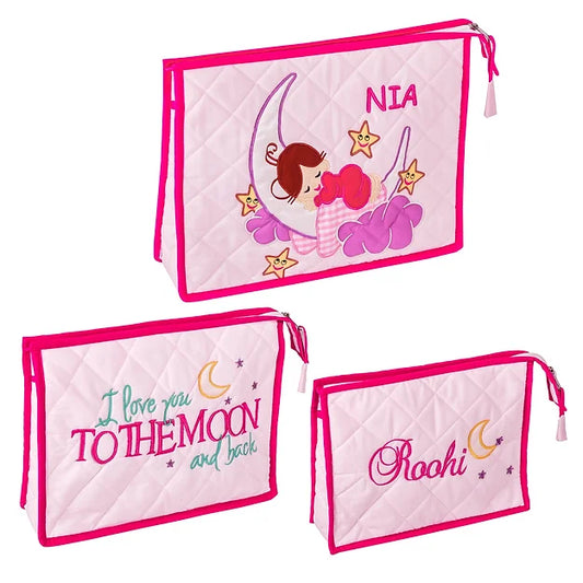 Love U to Moon 3-Pouch Set (Pink)