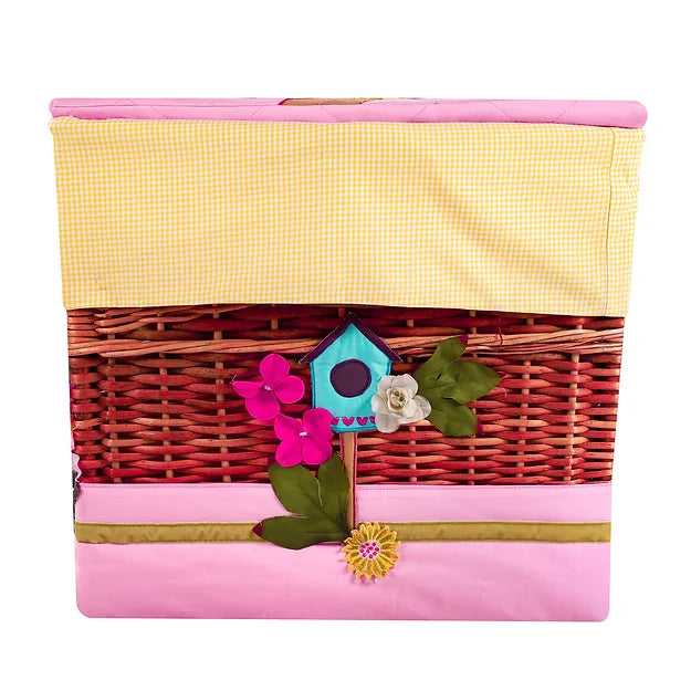 Birdies Trunk Basket with Embellishments (Pink)