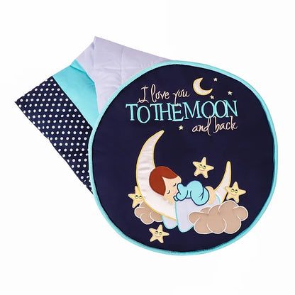 Love U to the Moon Travel Cushion cum Quilt (Navy)