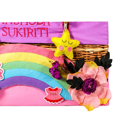 Unicorn Medium Basket with embellishments (Pink)