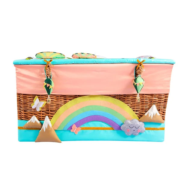 Cappadocia Trunk Basket with embellishments (Sea Green)