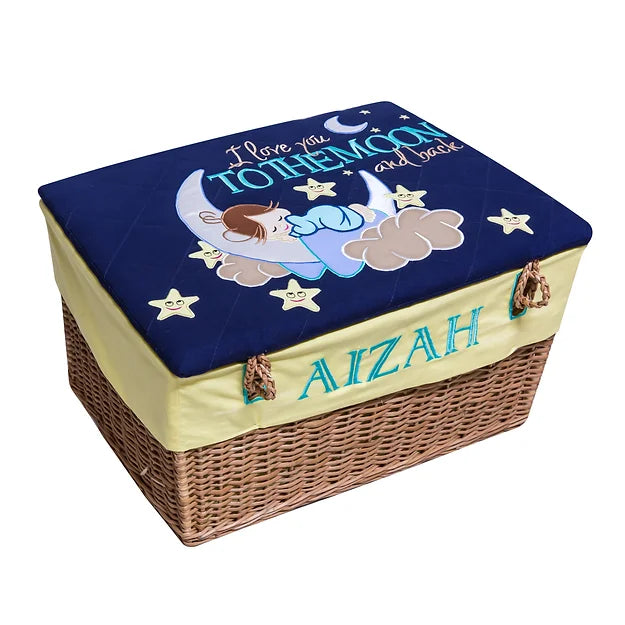 Love U to Moon Small Basket (Blue)