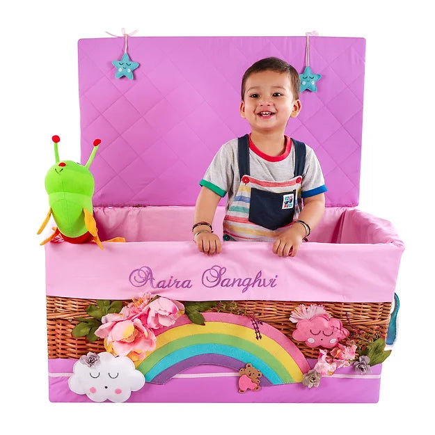 Unicorn Trunk Basket with embellishments (Lavender)