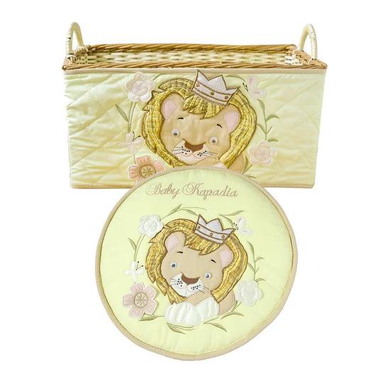 "Simba & Mufasa" Open Basket with Quilt Set (Lemon)