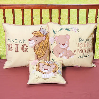 "Lion Family" Cushion Set (Lemon)