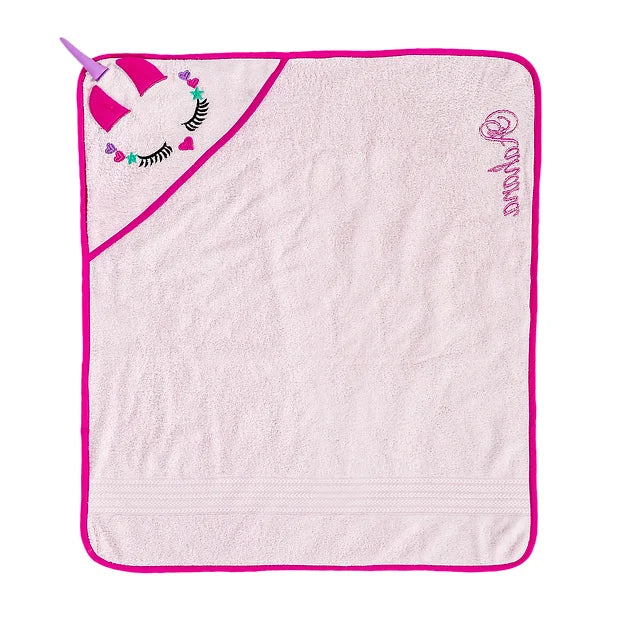 Unicorn Towel Wrap with Cap (Pink)