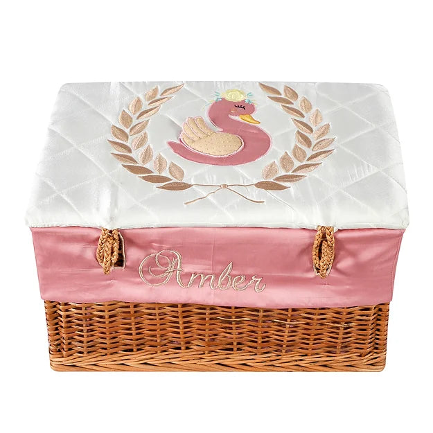 Ivy Swan Small Basket (Pink)