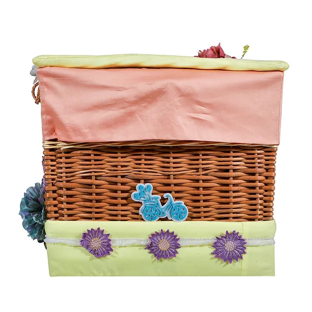 Love U to Moon Medium Basket with Embellishments (Lemon)