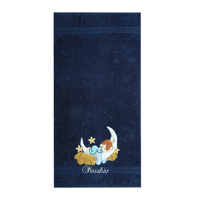 Love U to Moon Towel (Navy Blue)