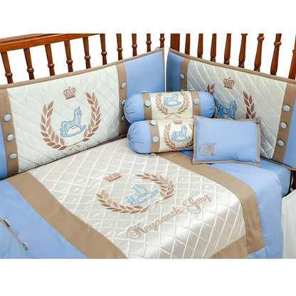 Royal Steed Cot Bedding Set (Blue)