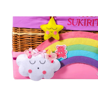 Unicorn Medium Basket with embellishments (Pink)