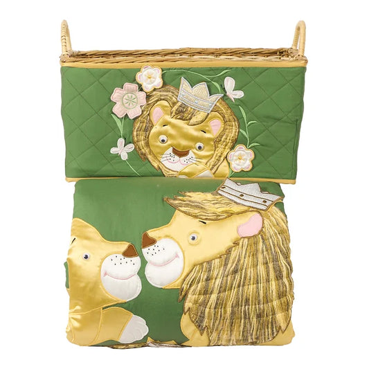 "Simba & Mufasa" Open Basket with Quilt Set (Green)