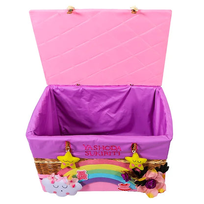 Unicorn Medium Basket with embellishments (Pink)