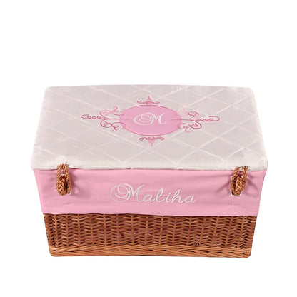 Versailles Small Basket (White and Pink)