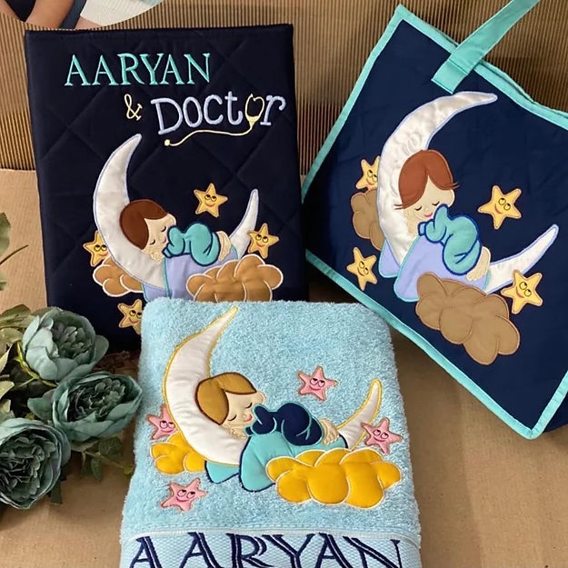 Love U to Moon 3pcs Hamper (Navy Blue)