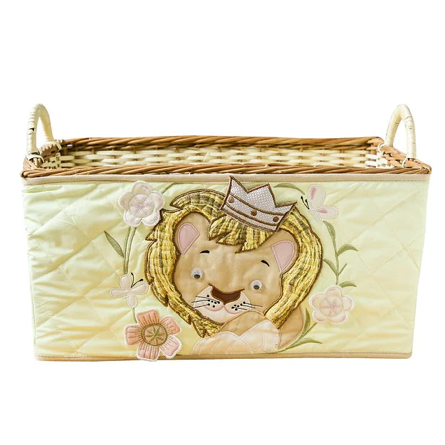 "Simba & Mufasa" Open Basket with Quilt Set (Lemon)