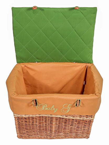 "Lion Family" Cushion and Basket Hamper (Green)