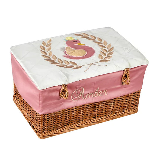 Ivy Swan Small Basket (Pink)