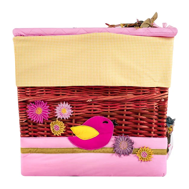 Birdies Trunk Basket with Embellishments (Pink)