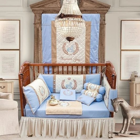 Royal Steed Cot Bedding Set (Blue)