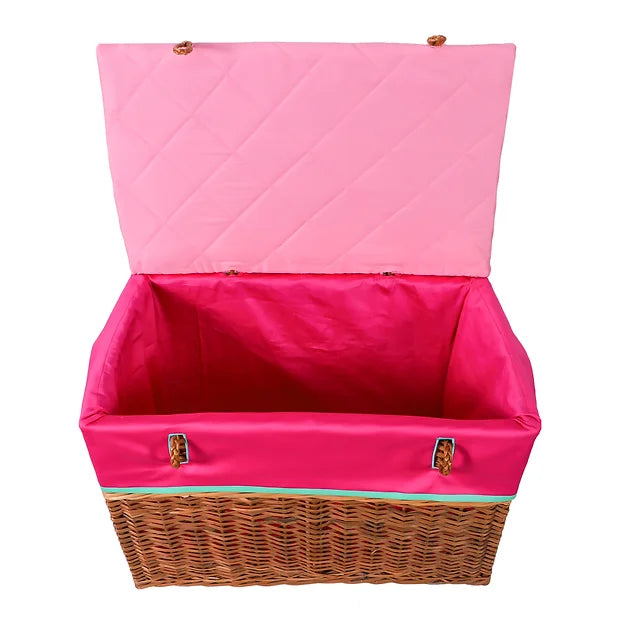 Unicorn Medium Basket with Top Work (Pink)