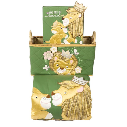 "Simba & Mufasa" 3pcs Open Basket Hamper (Green)