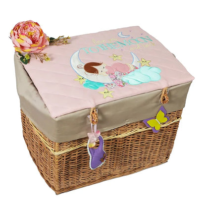 Love U to Moon Quilt-in-a-LidBasket (Peach)