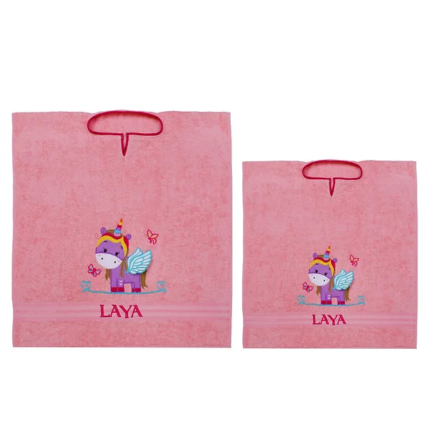 Unicorn Towel Poncho (Pink)