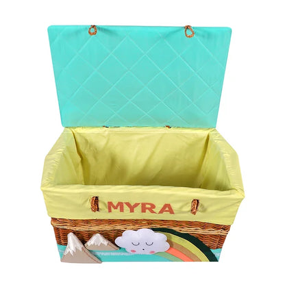 Cappadocia Medium Basket with Embellishments (Sea Green)