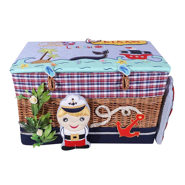 Little Sailor Trunk Basket with Embellishments