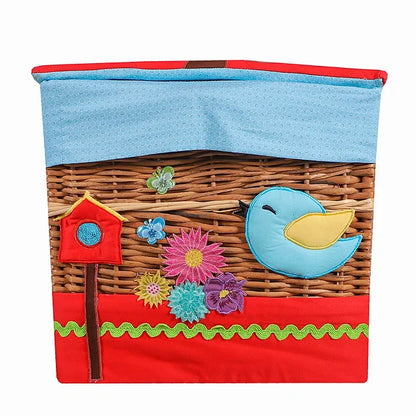 Birdies Trunk Basket with Embellishments (Red)