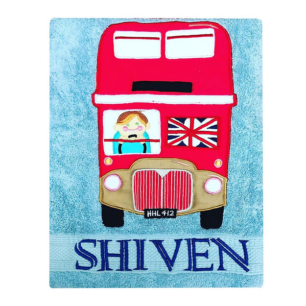 London Bus Towel (Blue)