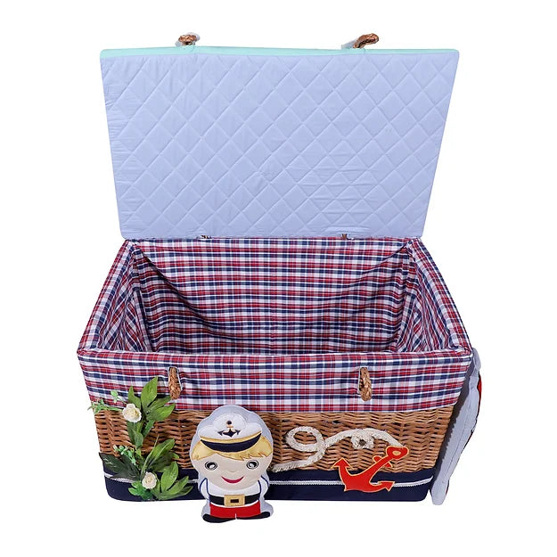 Little Sailor Trunk Basket with Embellishments