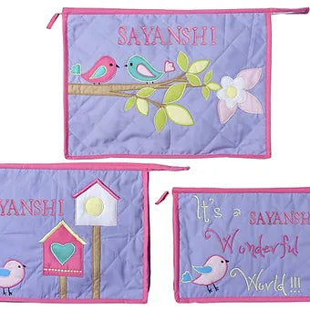 Chirping Birdies Pouch (Purple)