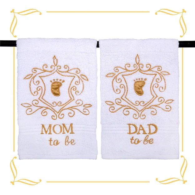 Parents-to-be Hand Towel Set (White)