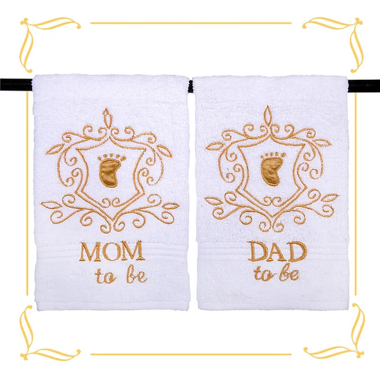 Parents-to-be Hand Towel Set (White)