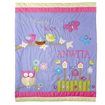 Purple Chirping Birdies Quilt (0-2 years)